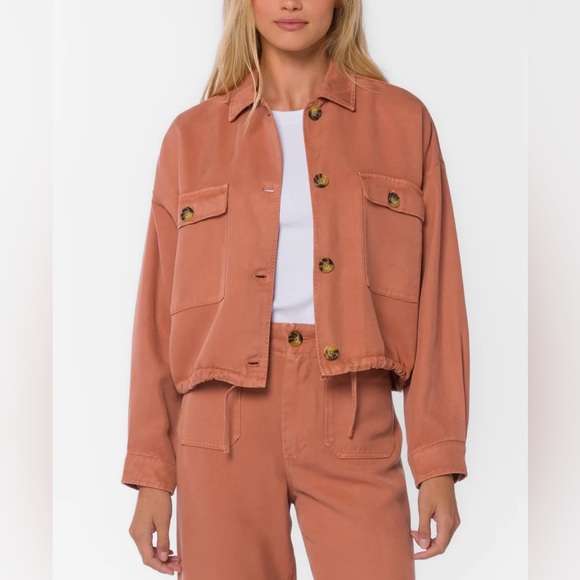 Velvet Heart Elvera Jacket Army Green crop swing cropped utility jacket shacket - Picture 6 of 16